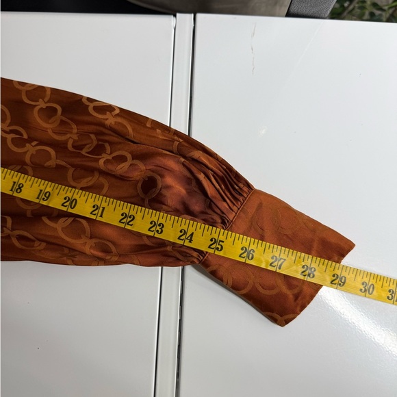 MANGO Women’s Mock-neck Long Sleeve Flowy Long Dress in Copper Sz M - Picture 13 of 13